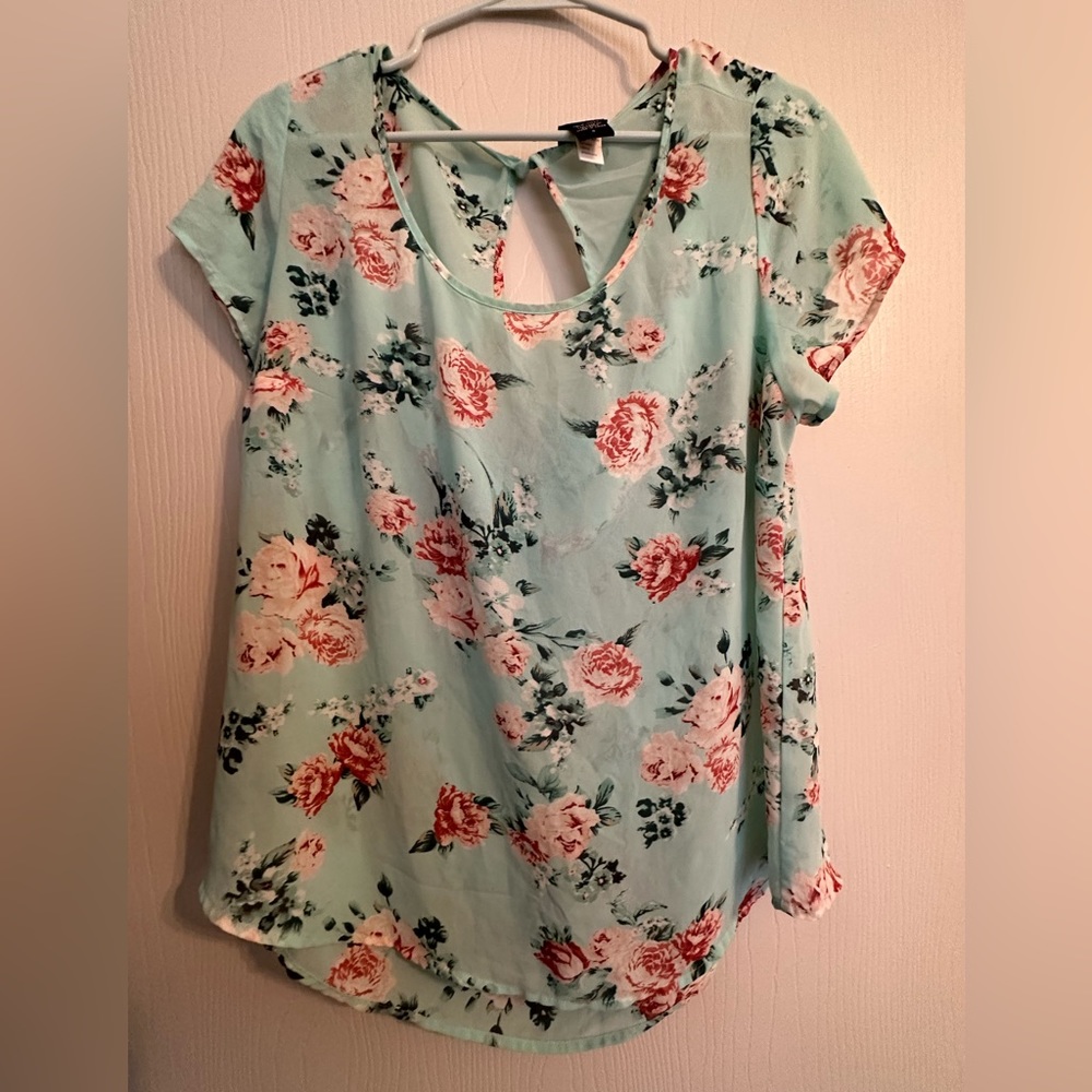 Torrid Light Blue Floral Top
